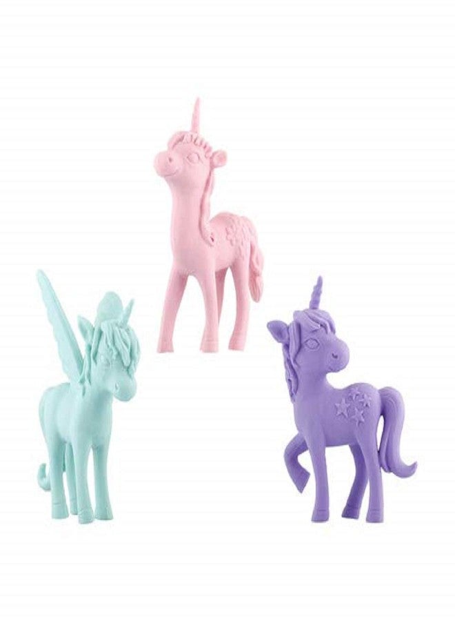 SHREE TECHNESH® Kids Beautiful Unicorn Shape Jumbo Size 8cm Erasers for School Kids/Birthday Return Gift, Set of 3 pcs (Multicolor) - Image 1